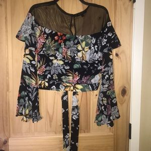 Crop Floral Blouse